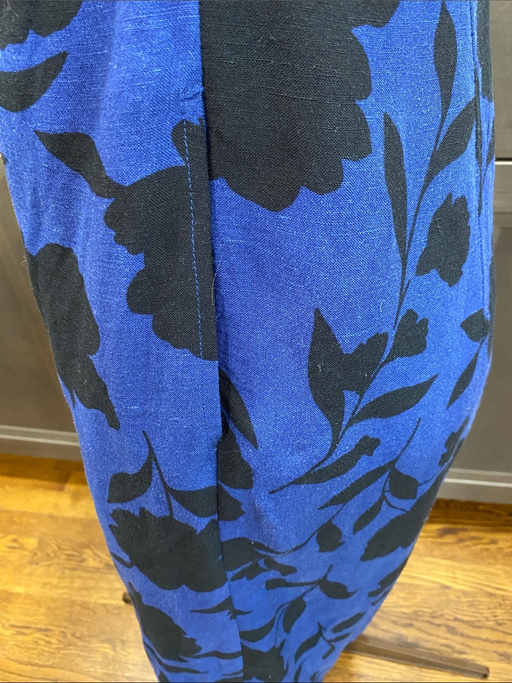 Kate Spade One-Shoulder bow Blue Floral Wide-Leg Jumpsuit coastal cottagecore - Picture 11 of 17